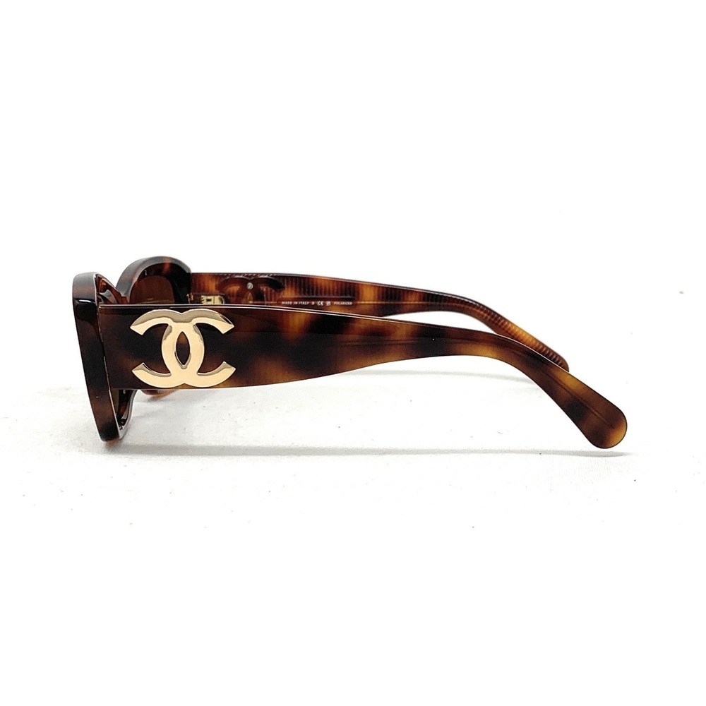 CHANEL Women's POLARIZED Sunglasses CH5493A 1295/S9 Havana Gold Brown 55mm - Picture 4 of 6